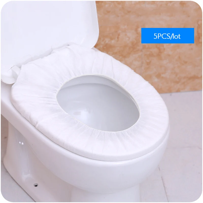 

5PCS Disposable Toilet Seat Cover Mat Portable 100% Waterproof Safety Toilet Seat Pad For Travel/Hotel Bathroom Accessiories