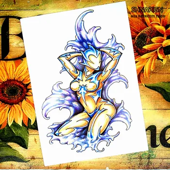 

SHNAPIGN Angel battle Temporary Tattoo Body Art Flash Tattoo Stickers 12*20cm Waterproof Henna Styling Home Decor Wall Sticker
