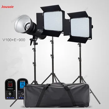 

E900+100W Video Lights LED Photography Lights Webcast 15 Square Interviews Normally Lighted CD50 T07