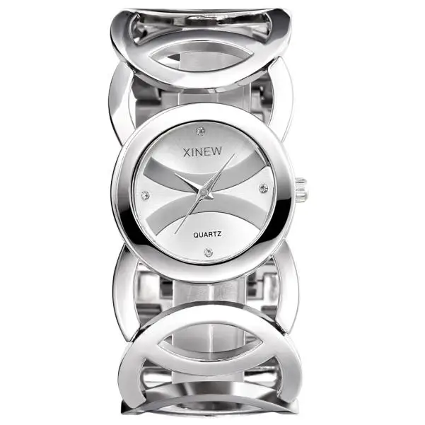 XINEW Лидирующий бренд, женские модные часы, женские стильные кварцевые наручные часы из нержавеющей стали, женские часы с браслетом, Reloj# JO