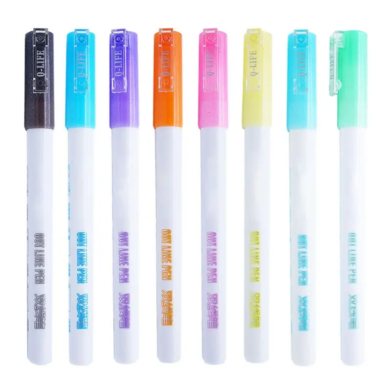 

Fluorescent Marker Double Line Student DIY Creative Candy Color Hand Copy Newspaper Painting Account Mark Greeting Card Pen