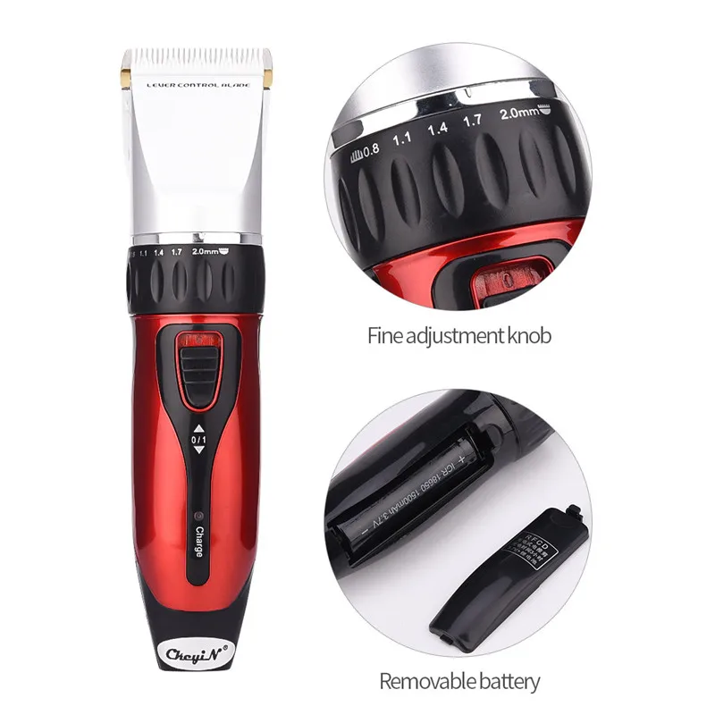 Billige 12W Professionelle Elektrische Haar Trimmer 1500mAh Akku Cordless Haar Clipper Keramik Klinge Haar Schneiden Maschine P49