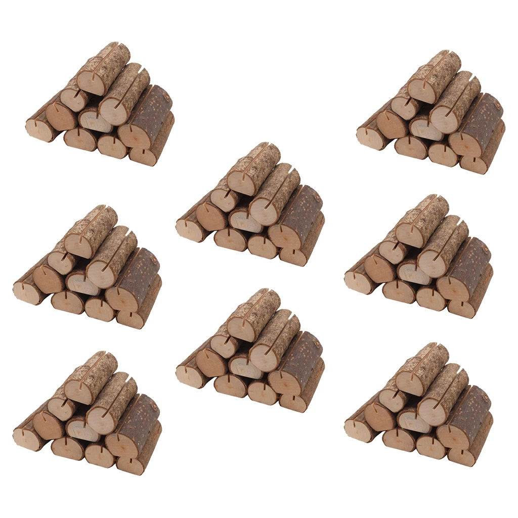 80pcs Wooden Name Place Card Holder Memo Note Card Clip Home Decor