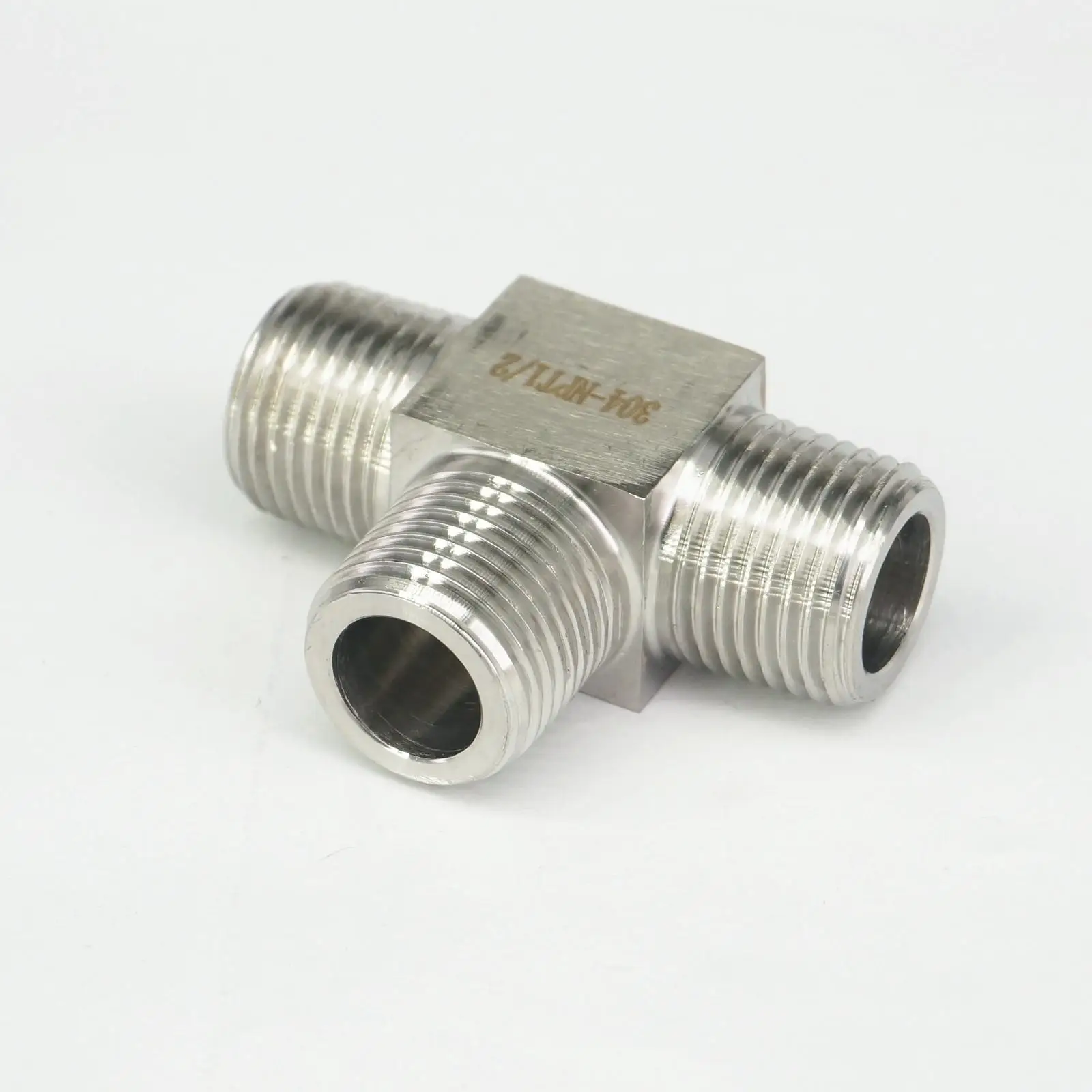 1//2/" NPT Male Tee 3 Way Pipe Fitting 304 Stainless Steel Water Gas Oil