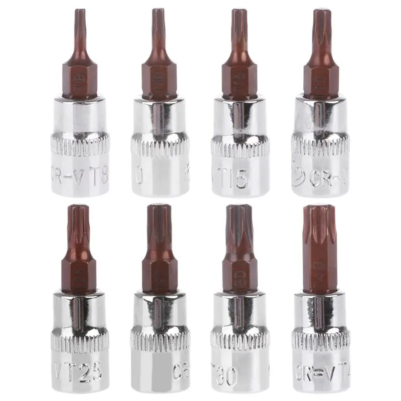 

Torx Bit Socket 1/4" Drive Star Chrome Vanadium Screwdriver Tightening Nut Bolt