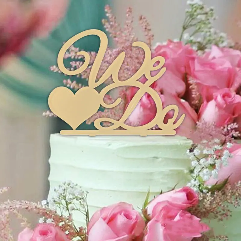 Деревянный Топпер для свадебного торта с надписью «Mr Mrs We Do Love Heart» для жениха и невесты, украшения для свадебного торта