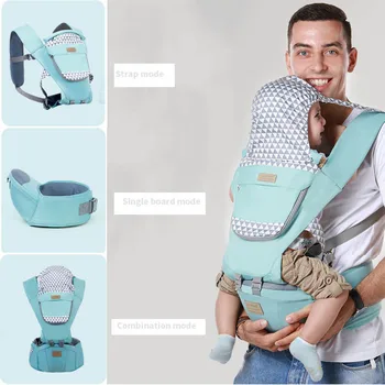 

Detachable Baby Carrier Waist Stool 3in1 Breathable Sling Ergonomic Infant Front Facing Carrier Hip Seat Kangaroo Backpacks