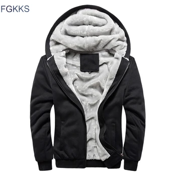 

FGKKS High Quality Men Hoodies Tops Autumn Winter Male Fashion Hooded Thicken Hoodie Sweatshirt Men's Warm Fashion Hoodies