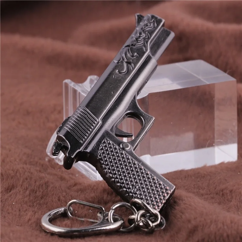 EUPNHY 4 Styles Fashion Miniature Revolver Pistol Weapon Gun Keychain Keyrings Vintage Retro Mini Gun Key Chain Gifts for Friend