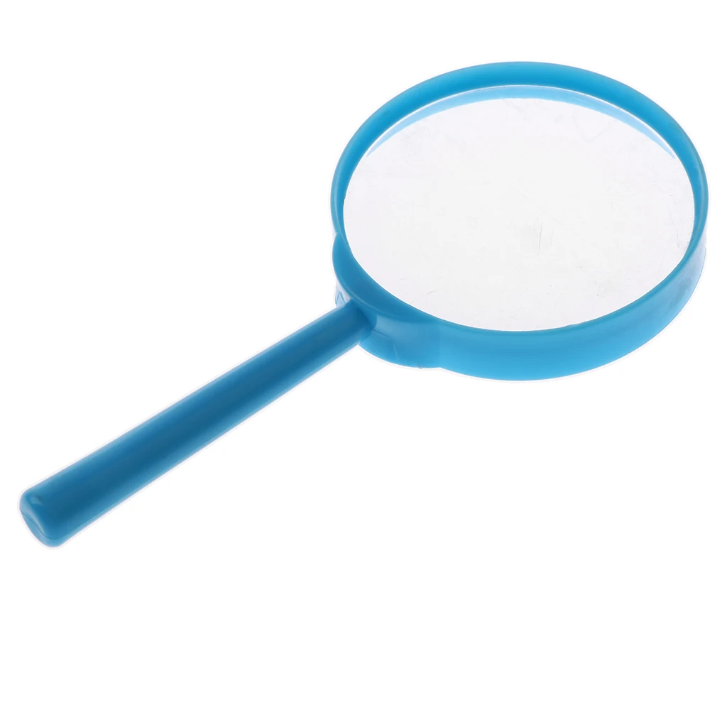 Kids Children Plastic Handheld Magnifier Magnifying Glass Diameter 60mm Magnifying 3X Science Exploration Toy - Pink