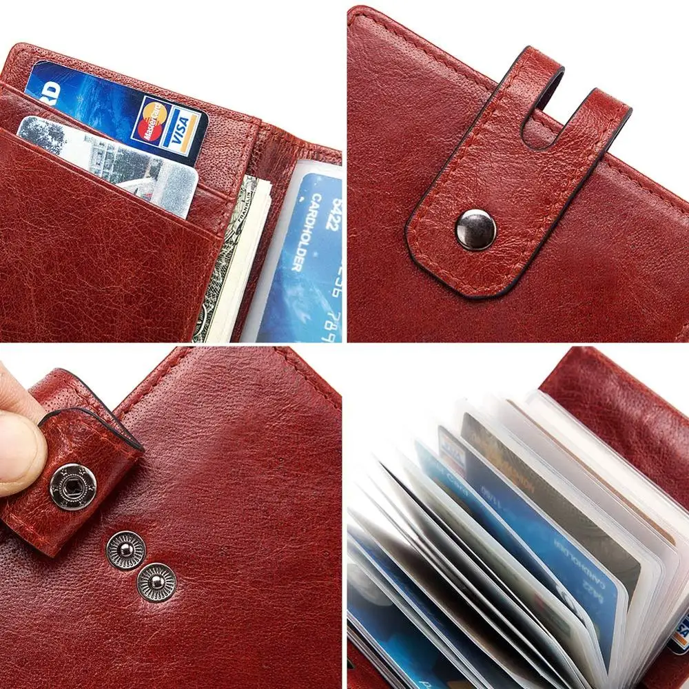 RFID бумажник из натуральной кожи кредитных карт и карман для удостоверения