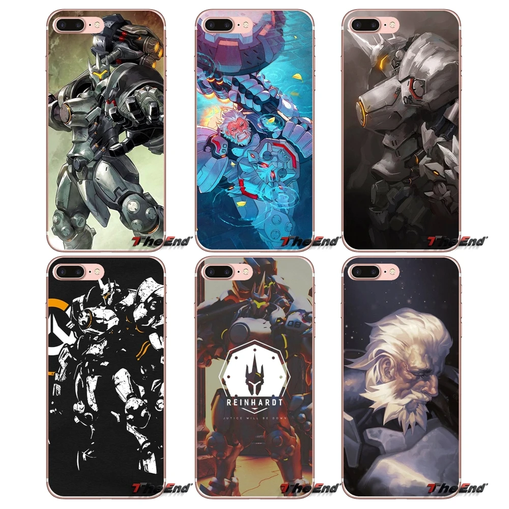 Силиконовый чехол для Samsung Galaxy S3 S4 S5 MINI S6 S7 edge S8 Plus Note 2 3 4 5 Grand Core Prime OVERWATCH Reinhardt с