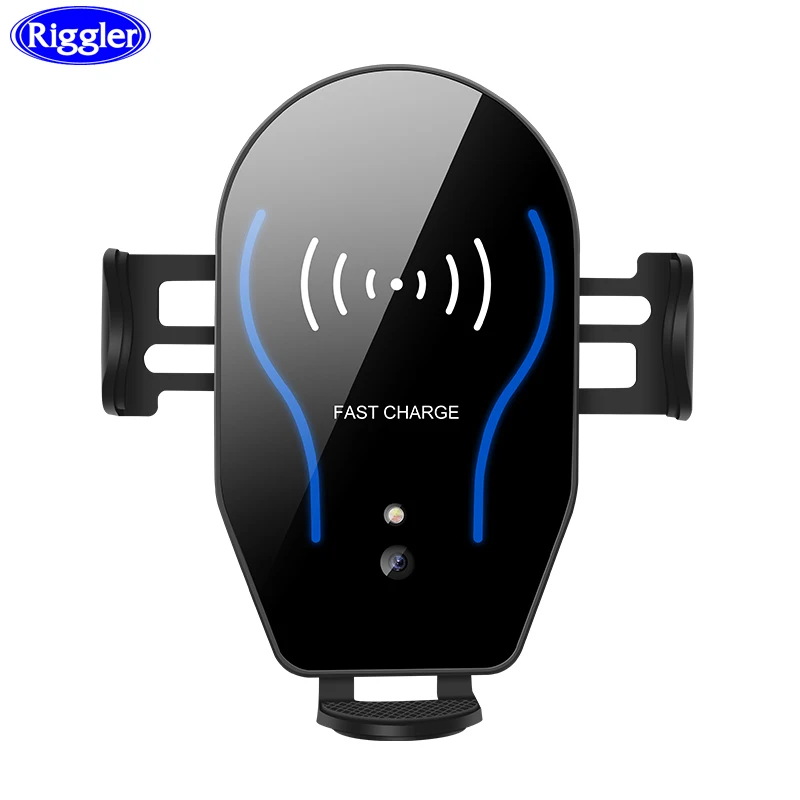 

Riggler Infrared Dual Induction Car Wireless Charger 10W Fast Charging Holder Air Vent Mount for iphone X XR Huawei Mate 20Pro