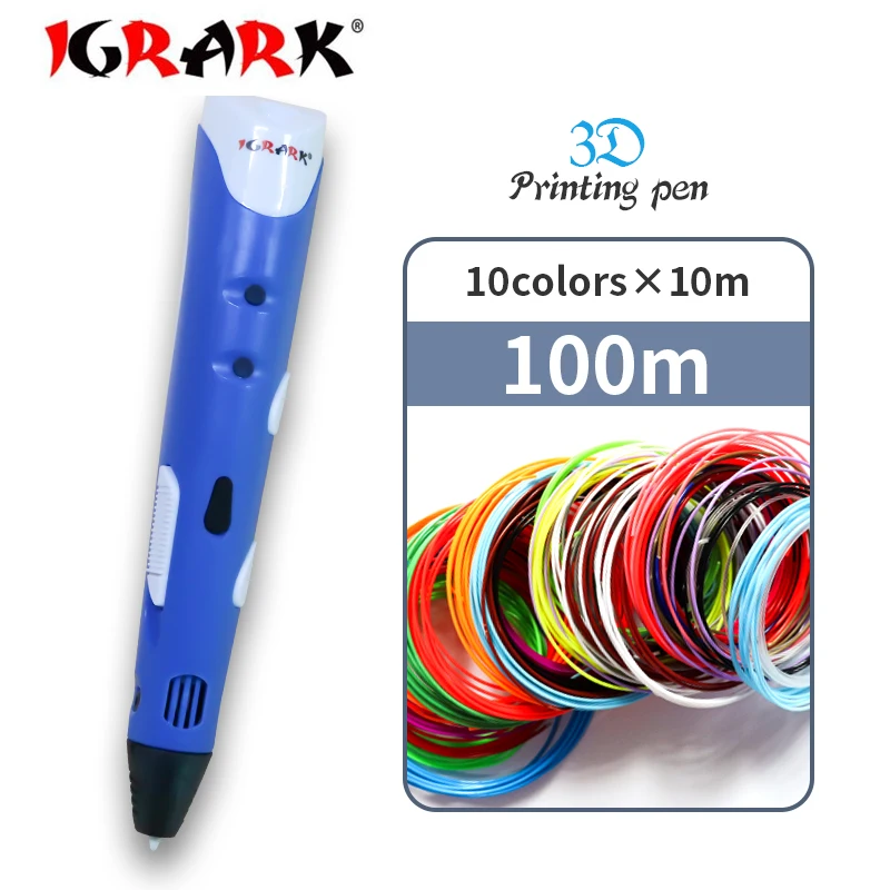 

New Model 3D Pens 3 D Printing Pen With 10 Color 100 Meter ABS Filament Plastic Creative Gift For Design Painting Drawing