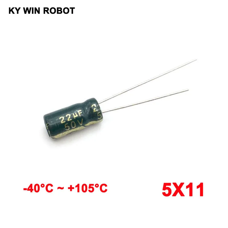 

free shipping 50pcs Aluminum electrolytic capacitor 22uF 50V 5*11 105C Electrolytic capacitor