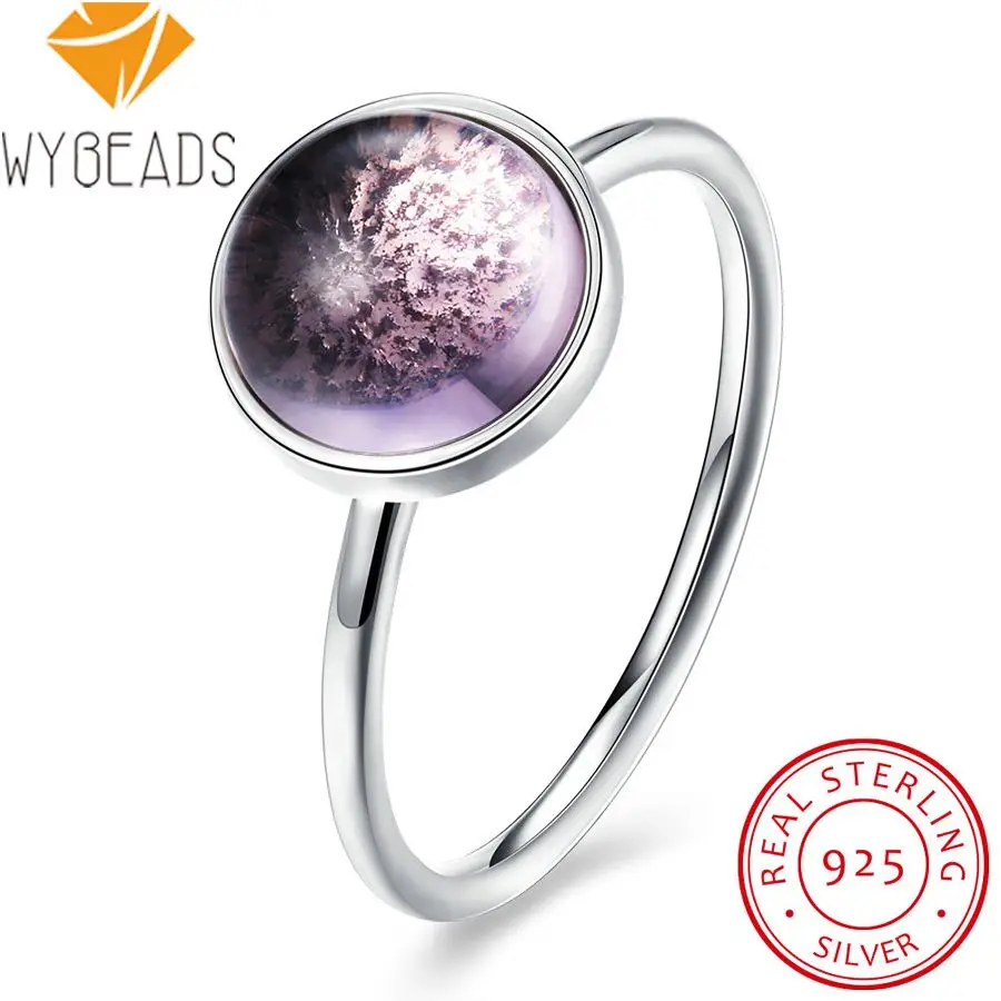 WYBEADS 925 Sterling Silver Crystal Stone Rings With Poetic Finger Ring For Women Wedding Engagement Party Fashion Jewelry | Украшения и