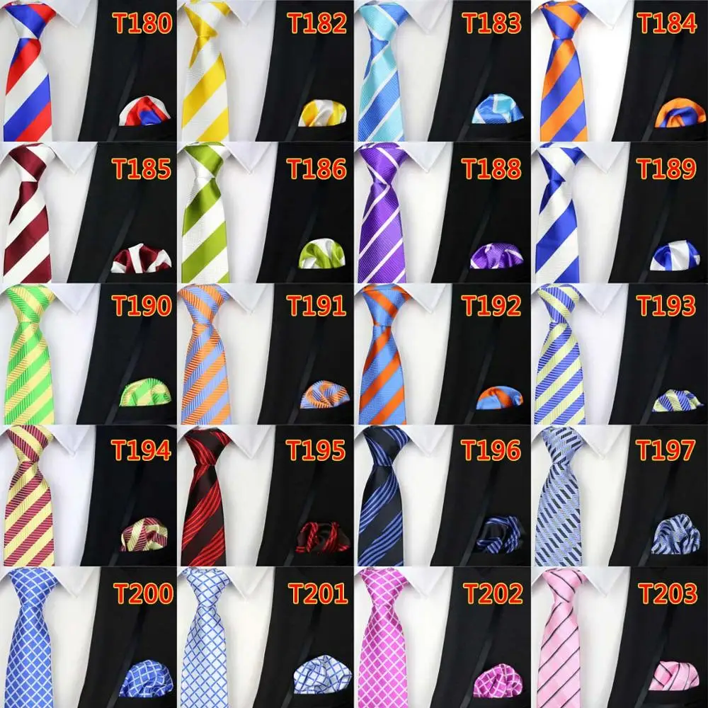 50 шт./лот) Заводской классический мужской Шелковый роскошный свадебный вечерний комплект галстуков(платок и галстук) Карманный квадратный галстук - Цвет: Color Charts 10