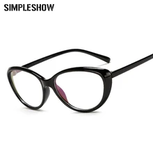 Оправа для очков в стиле кошачьи глаза прозрачные линзы женские Брендовые очки оптические оправы близорукость Nerd черная красная оправа для очков