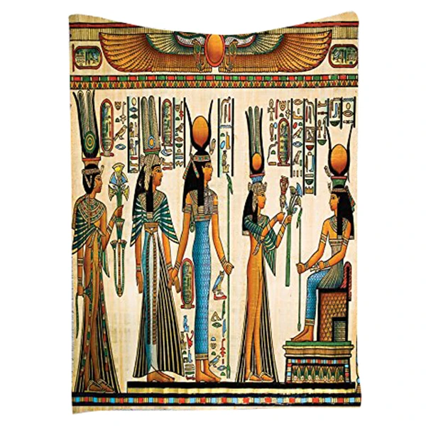 Collection De Decoration Egyptienne Papyrus Egyptien Representant La Reine Nefertari Faisant Une Offre A Isis Photo Tenture Murale Aliexpress