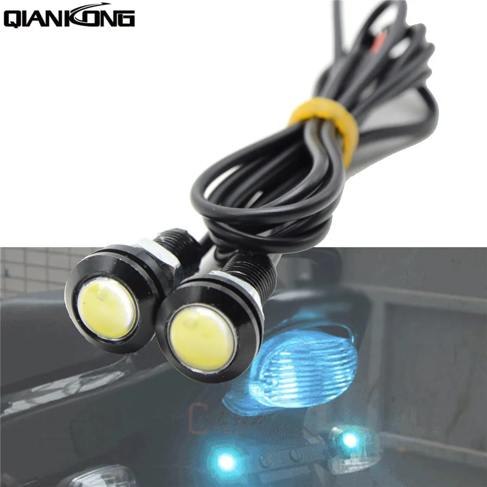 

LED Daytime Running Lights Source Backup Reversing Parking Signal Lamp Waterproof 18-23mm black/sliver For Honda YAMAHA KTM BMW