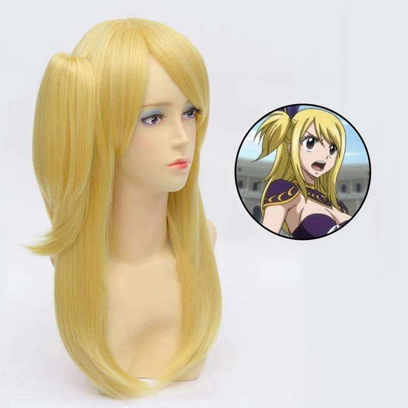 

High Quality Fairy Tail Lucy Heartfilia 50cm Long Straight Costume Cosplay Wig for Women Anime Wig Synthetic Hair Wig