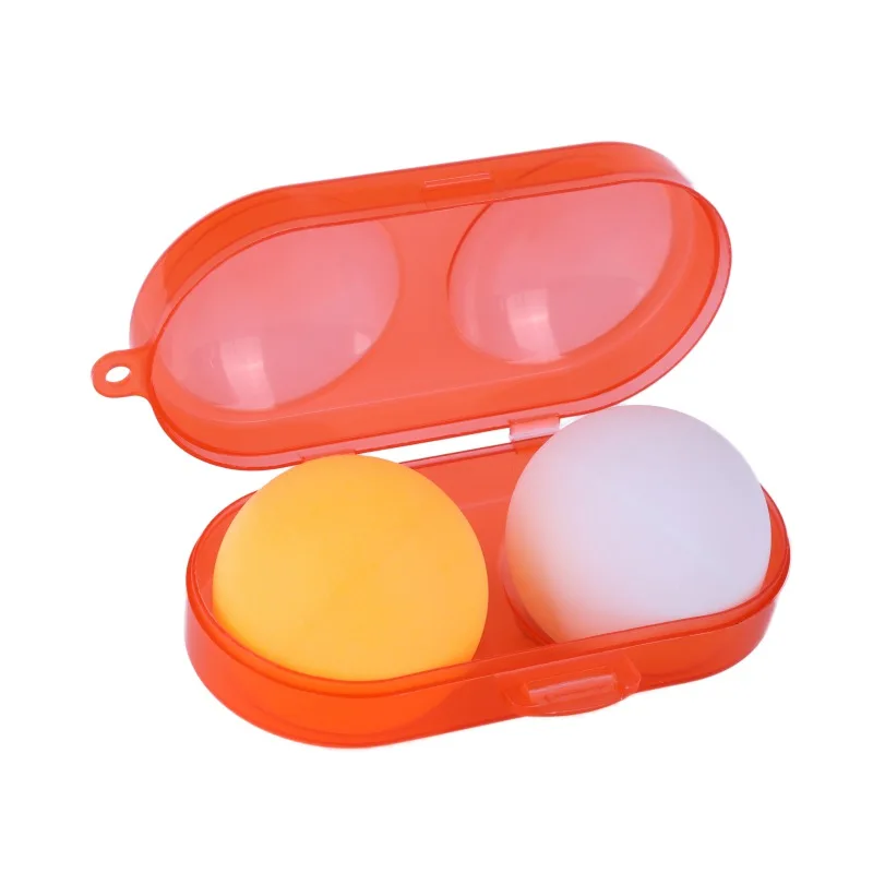 Portable Table Tennis Container Box PP Plastic Key Chain Tool Storage Case For 2 Ping Pong Balls Sports Training Accessories