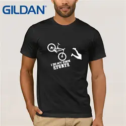 I Do My Own Stunts забавная футболка для горного велосипеда Mtb футболка с коротким рукавом и круглым воротником для мужчин 100% хлопок черные