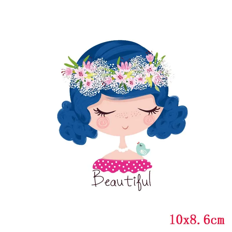 Pulaqi Beautiful Girls Iron-On Heat Transfers Vynil Heat Transfer Stickers Wholesale Patch For DIY Clothes Decor Applique Stripe - Цвет: Серебристый