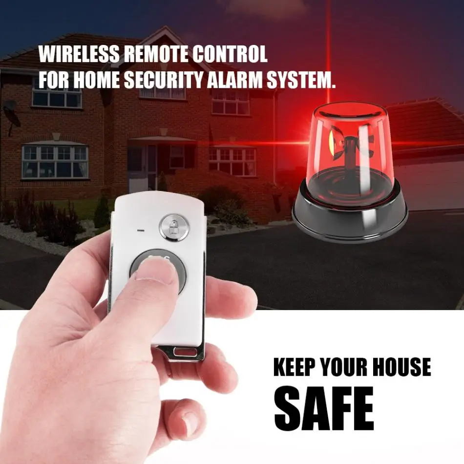

Home Security Alarm System Kit 433MHz Wireless Remote Control Anti-theft Arm/Disarm Up To 160m With SOS Function Easy Operation