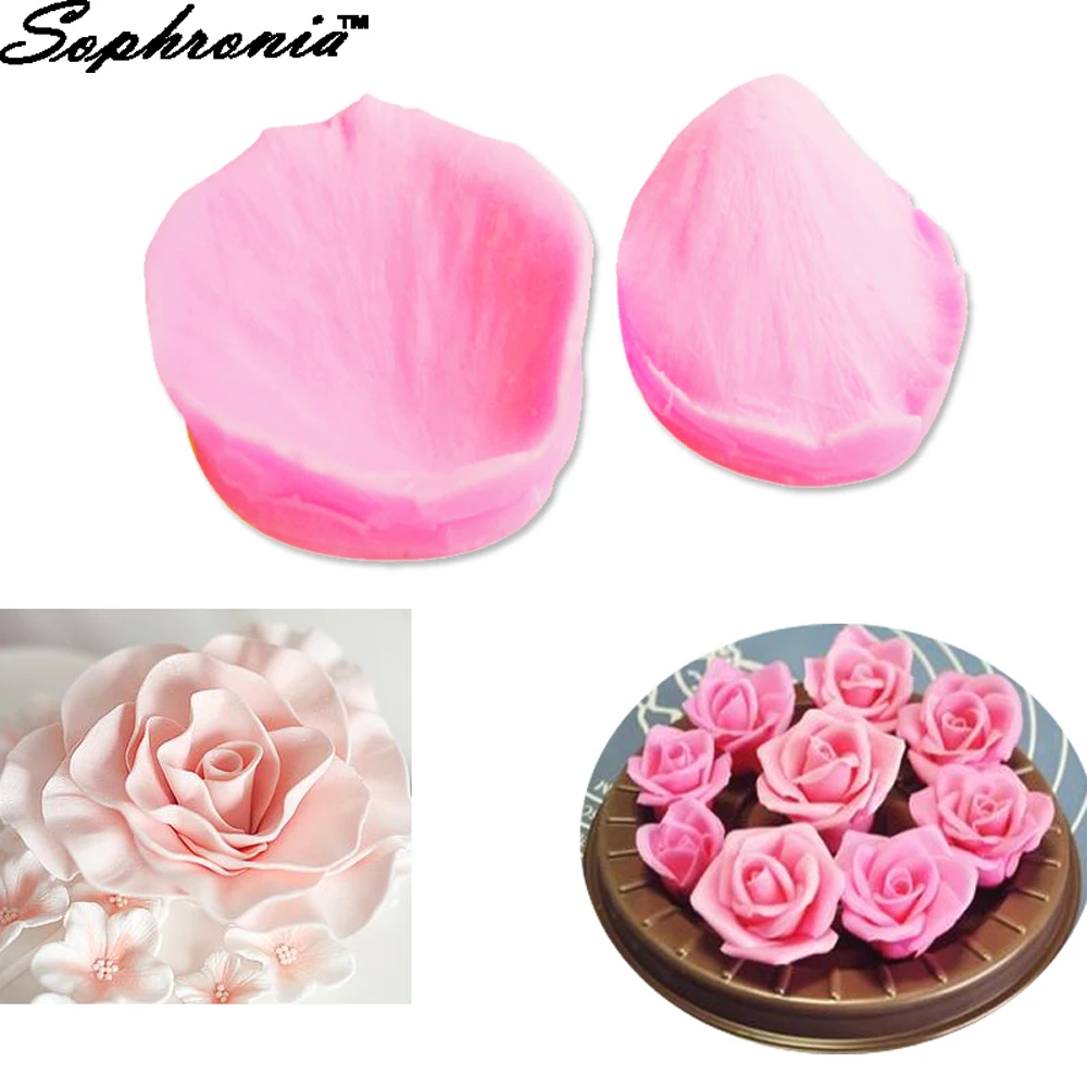 

M175 Hot Selling FDA 10PCS Petal Shaped Silicone Mold Cake Decoration Fondant Cake 3D Food Grade Silicone Mould