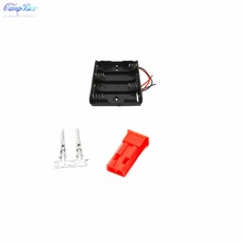 50Pcs 4xAA Battery Case Holder Socket Wire Junction Boxes With 15cm Wires, JST 2.54 Male Header and Crimps