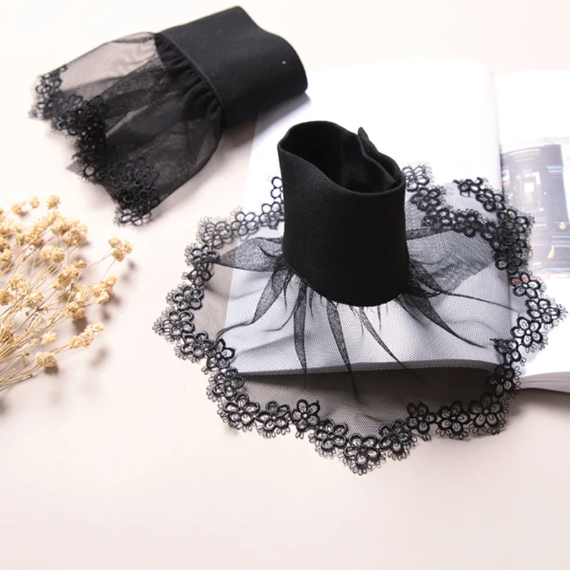 

Fake sleeves autumn winter sweater decorative wrist Pleated organ Lace fake sleeves wild lotus leaf sweater decoration sleeves