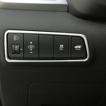 

For Hyundai Tucson 2015 2016 2017 2018 Stainless steel Car Headlamps Adjustment Switch sticke Cover Trim accessories 1pcs