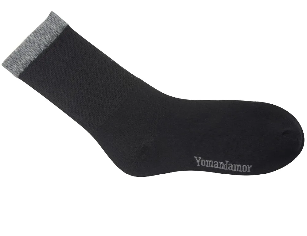 Лучшие Мужские бамбуковые носки до середины икры для диабетиков с бесшовным носком, 6 пар Размер L(размер носков: 10-13