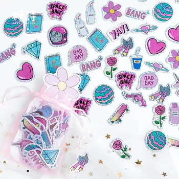 

100pcs/bag Cat on the Planet DIY Decoration Stickers Stationery Stickers Escolar Papelari Labels Scrapbook Paper