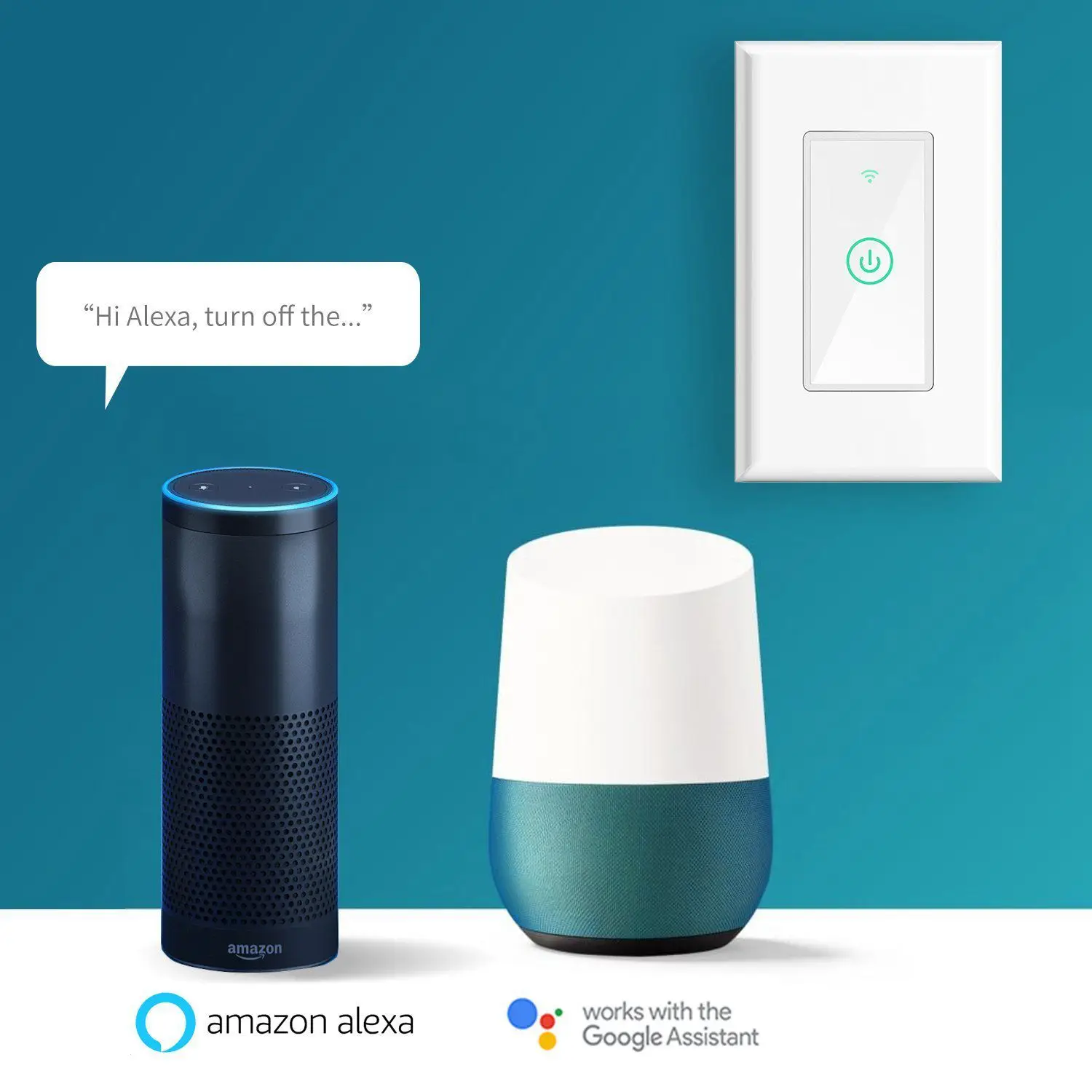 

TOP Smart Wi-Fi Wireless Wall Light Switch, for Amazon Alexa and Google Assistant, Fit for US/CA Wall Switches, Remote Control