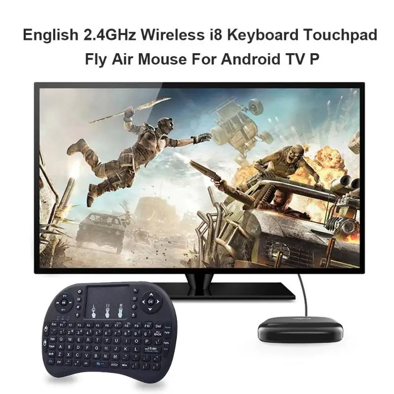 Новая i8 английская версия 2,4 ГГц Беспроводная клавиатура Air mouse Teclado ручной для Android tv BOX PC с беспроводным приемником