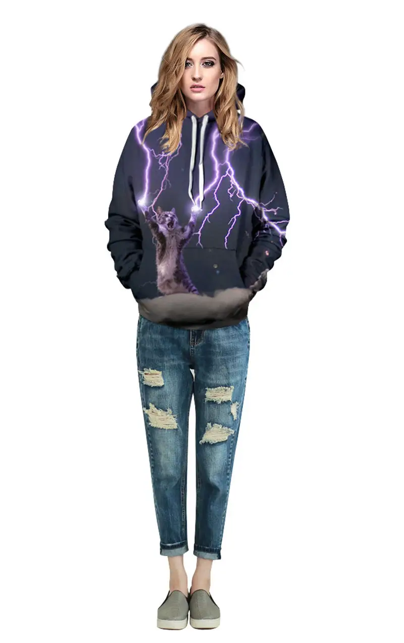 ISTider Cat Lightning Thunder 3D Толстовка для мужчин/женщин толстовки с капюшоном Harajuku Thundercat толстовки наряды осенние тонкие свитшоты