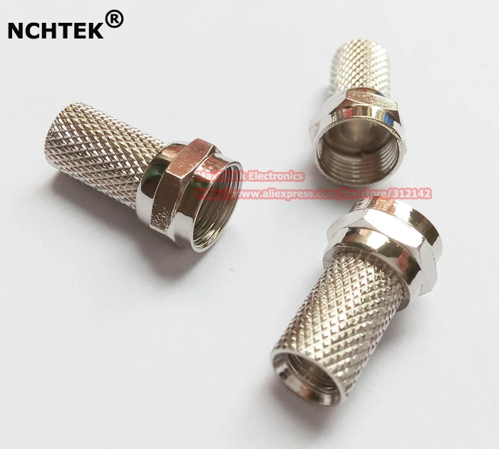 NCHTEK Twist On RG59 F TV Connector F connectors Twist on Connection