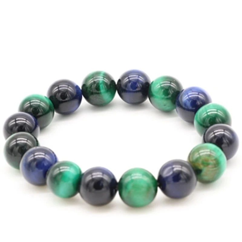 Natural Green Blue Tiger Eye Stone Beads Strand Bracelets New Style