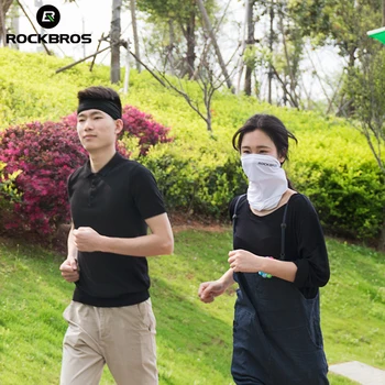 

ROCKBROS Cycing Half Face Mask Ice Silk Sunscreen Absorb Sweat Mask Breathable Bandana Neck Scarf Running Fishing Summer Mask