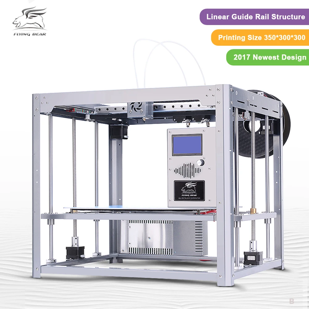 

2017 Newest design Flyingbear Tornado 3d Printer large Full metal Linear guide rail High Quality Precision double extruder