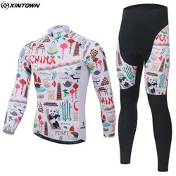 Xintown MTB спортивная езда Велосипедная форма Roupa Ciclismo зима Для мужчин длинные Велоспорт Джерси комплект cc0359