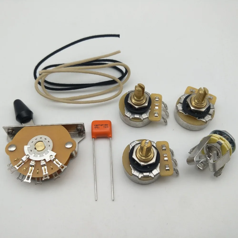 

Deluxe CTS 250K Copper shaft Wiring Kit for-ST CDE 716P .047 Orange Drop Cap Suitable for Stratocaster