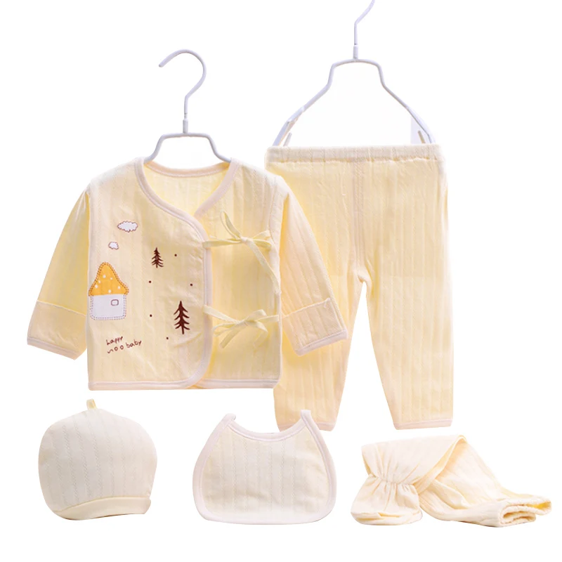 5Pcs/Set Soft Newborn Underwear Suit Soft Breathable Cotton unisex clothing suit Cartoon Infant Clothing Set Wholesale