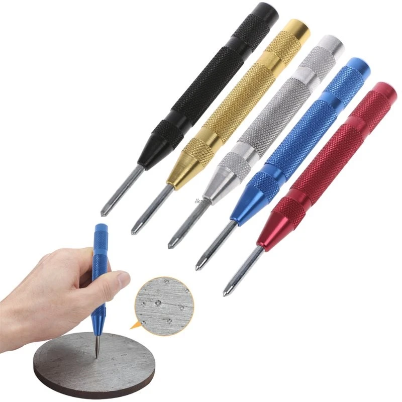 

5 Inch HSS Automatic Drill Center Pin Punch Spring Loaded Marking Starting Holes Tool