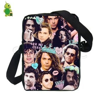 

Popular Rock Star Michael Hutchence Overlay Printing Mini Messenger Bags Boys Girls Shoulder Bags Women Men Travel Handbags