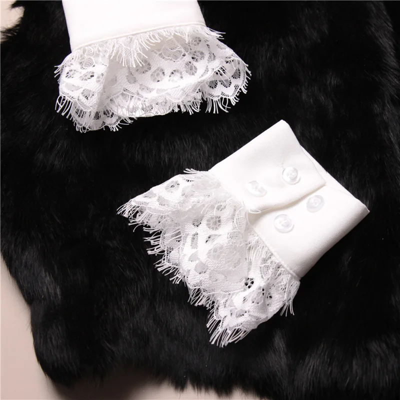 MIARA.L 2019 high quality and new coat sweater with accessories ladies lace white fake sleeves eyelashes fake cuffs for ladies