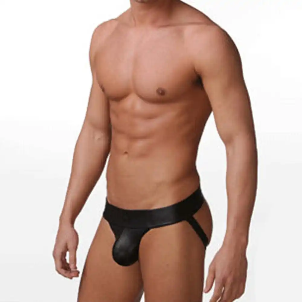 Hot Sexy Men S Thongs G String Underwear Black Comfortable Leather