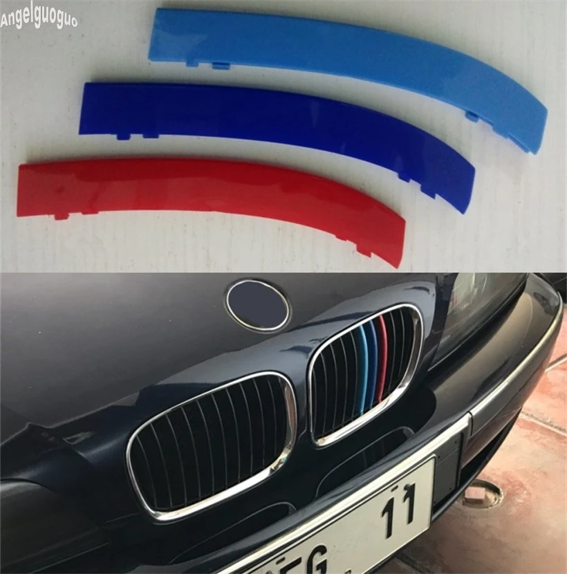 3D M sport style For BMW 5 series E39 520i 535i 525i 528i 530i 1995-2003 Car Front Grille Trim Motorsport Strips Cover Sticker